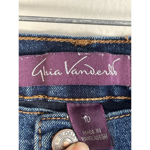 Gloria Vanderbilt Amanda Dark Wash Raw Hem Denim Jeans Women's Size 10 - Picture 5 of 6